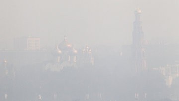 森林大火使莫斯科市中心空气重度污染-森林大